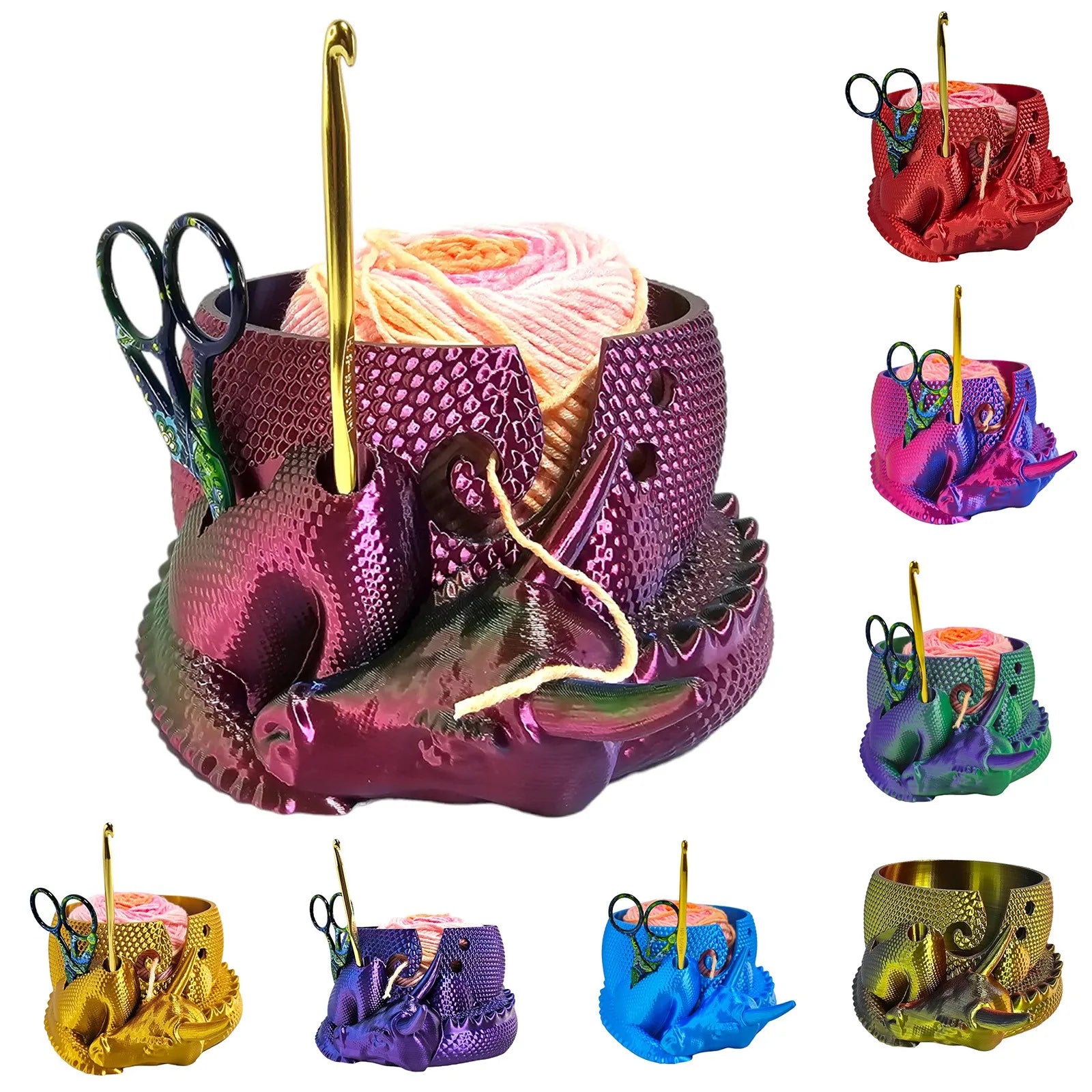 3D Printed Dragon Yarn Bowl – Knitting & Crochet Organizer Yarn Bowl Organizer Oasis Select