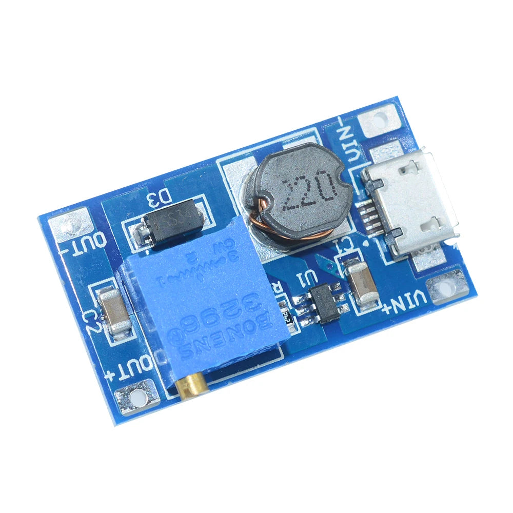DC-DC MT3608 Boost Converter MAX 2A Step Up Micro USB Voltage Regulator Board 2V-24V to 5V 9V 12V 28V Power Supply Module Oasis Select Micro USB