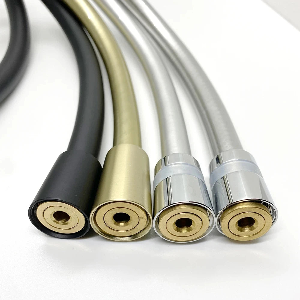 New PVC High Pressure Silver & Black Smooth Shower Hose For Bathroom Handheld Head Flexible Plumbing Anti Winding GI/2 Universal Oasis Select