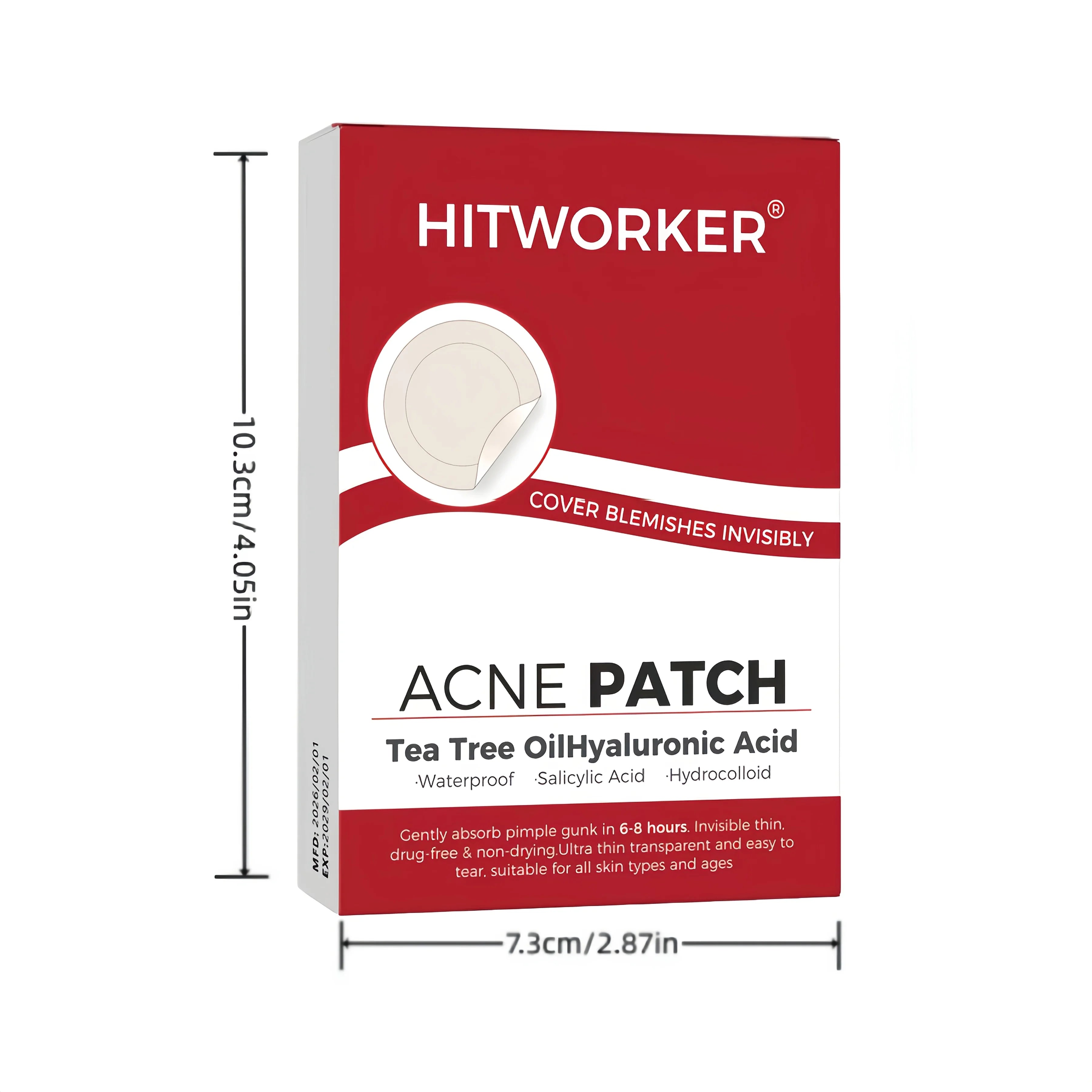 215/430 Hitwalker acne patches, hydrogel patches, 24-hour protection, invisible coverage, non irritating, suitable for sensitiv Oasis Select