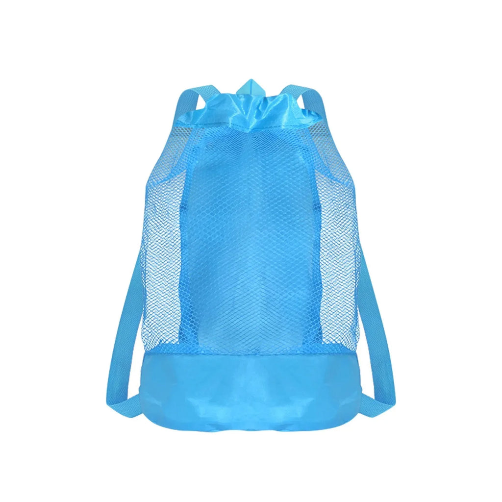 Extra-Large Sand-Resistant Drawstring Beach Backpack - Kids Pool Toys Storage Bag for Shell Collecting, Travel & Fitness Oasis Select Blue