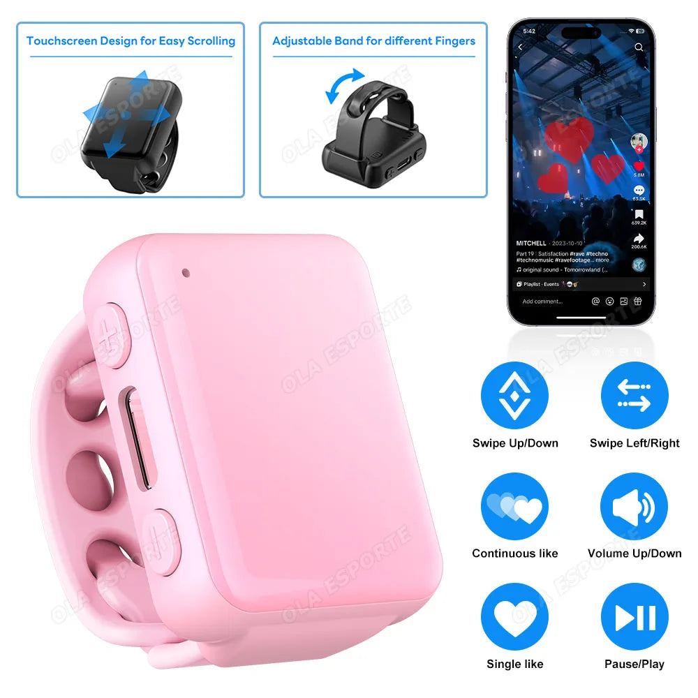 Smart Bluetooth Ring Remote – Selfie, Scroll & Page Turner
