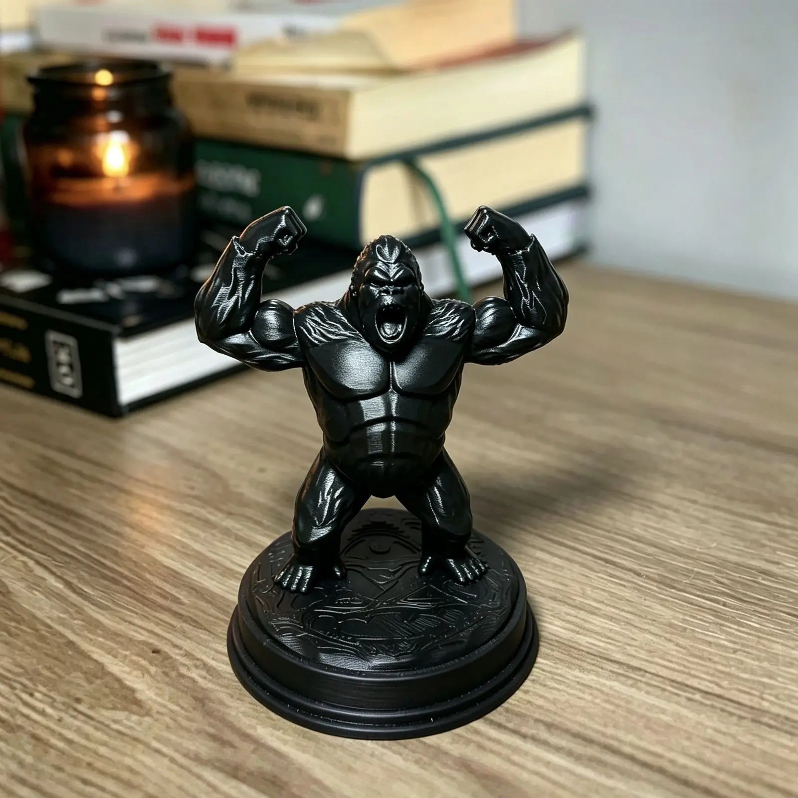 Roaring Muscular Gorilla Mini Figurines Cool Gorilla Statues for DIY Painting Desk Home Office Desktop Ornaments Decoration Gift Oasis Select gorilla3 10x7.7x6.2cm