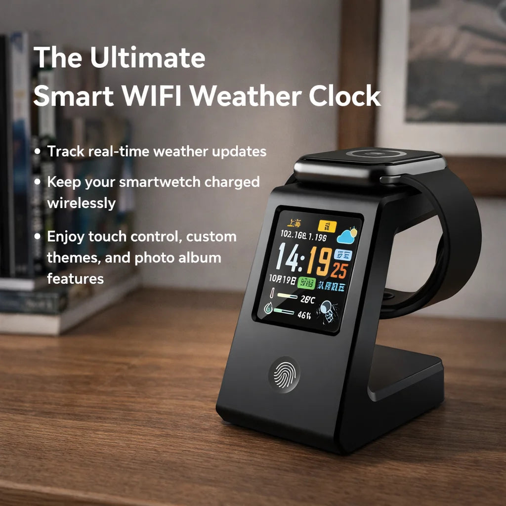 GEEKMAGIC Smart WiFi Weather Clock with Wireless Charging