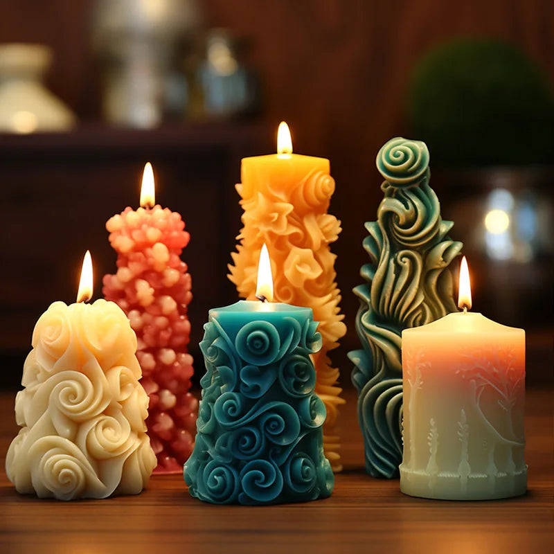 Christmas cylinder aromatherapy candle silicone mold DIY handmade Christmas gift diffuser stone mold Oasis Select