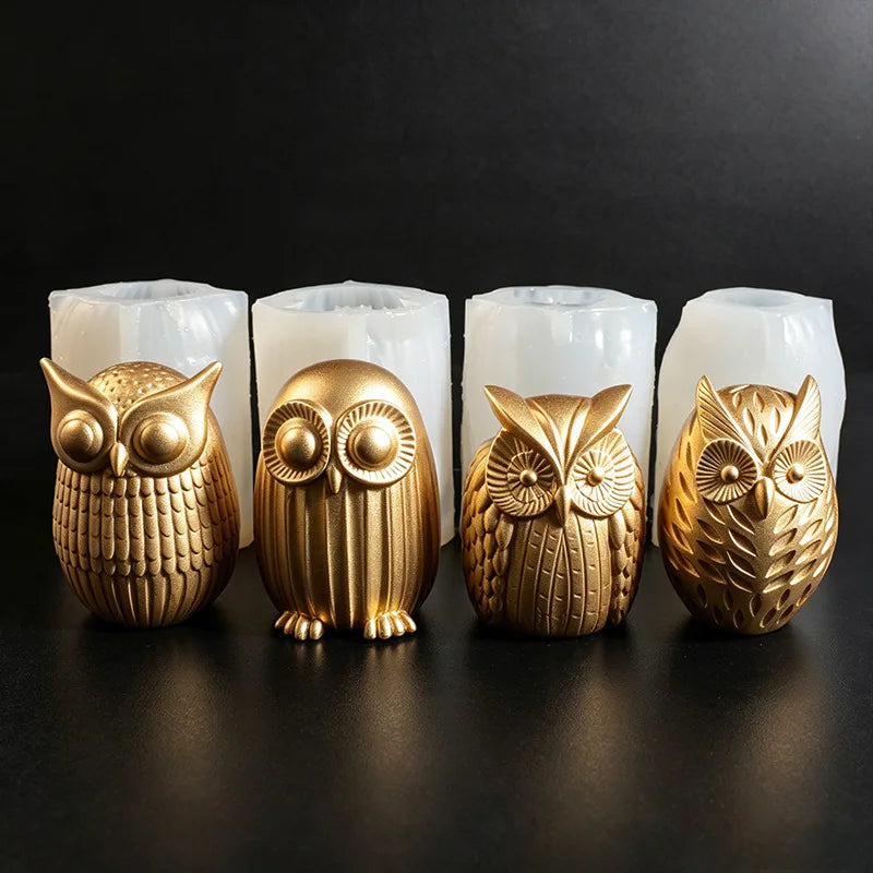 Owl Plaster Mold Translucent Silicone Candle Molds 3d Owl Silicone Mold Compact Owl Candle Mold For Handmade Gift Craft Teaching Oasis Select