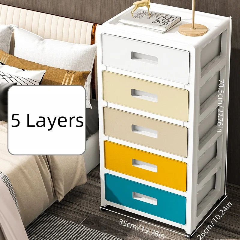 COIZYZZL 3-6 Tier Storage Cabinet,Large Capacity & Space-Saving Heavy-Duty Organizer,Colorful Hues for Living Room/Bedroom/Study Oasis Select 5 Layers