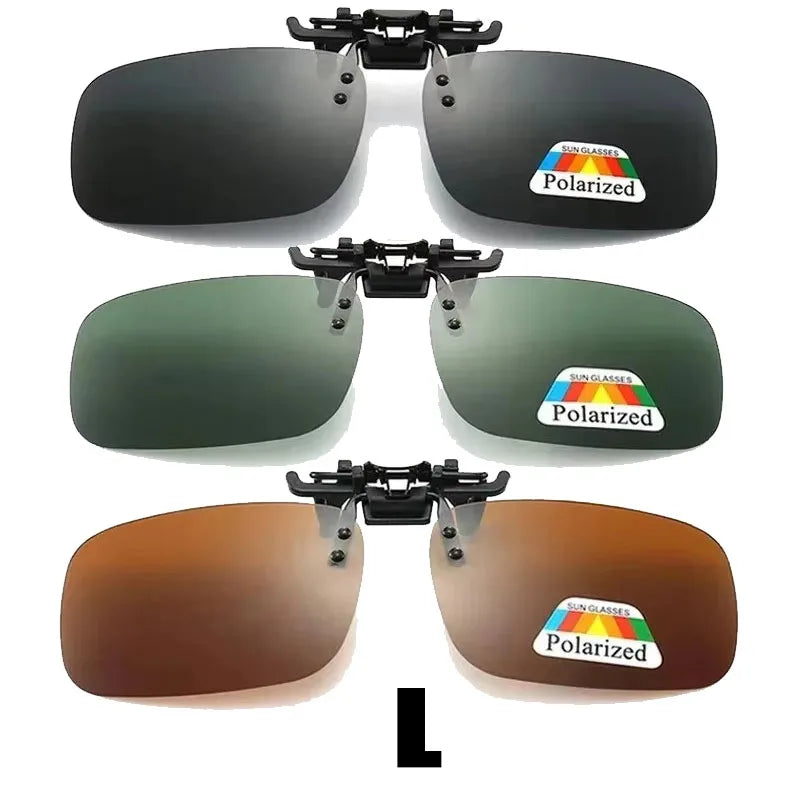1/2/3PCS Polarized Sunglasses Clip For Driving Night Vision Glasses UV400 Outdoor Sunshade High Definition Sunglasses Clip Oasis Select Mix L x3Pcs