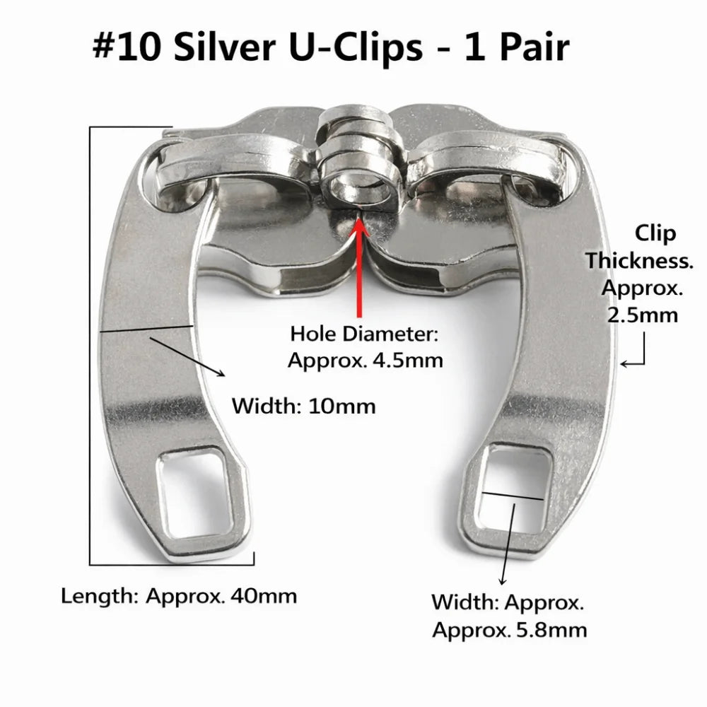 Large Zipper Slider #5 #8 #10 Metal Replacement Pull with Holes