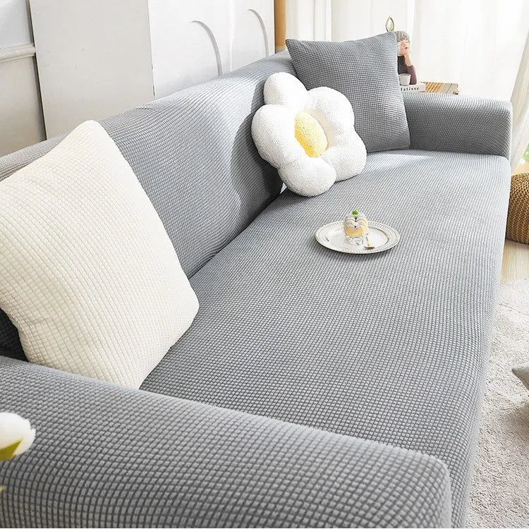 Elastic Sofa Cover All-inclusive Nordic Style Summer Simple Anti-cat Scratch Sofa Dust-proof Cover Couch Covers for Sofas Oasis Select 4 people 235-300CM light gray