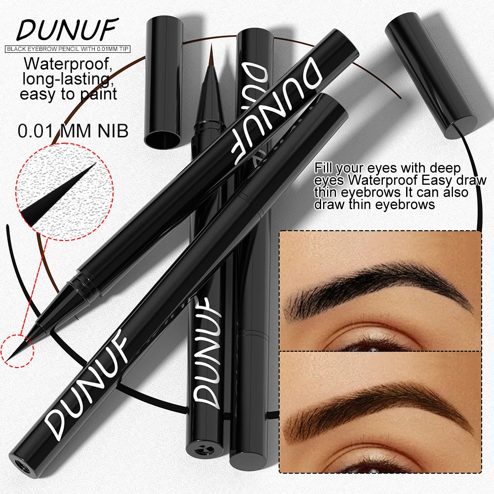 DUNUF 2 Colors Long-lasting liquid Eyebrow pencil Ultra-fine anti-stain, waterproof and perspiration-proof quick drying Eyeliner Oasis Select