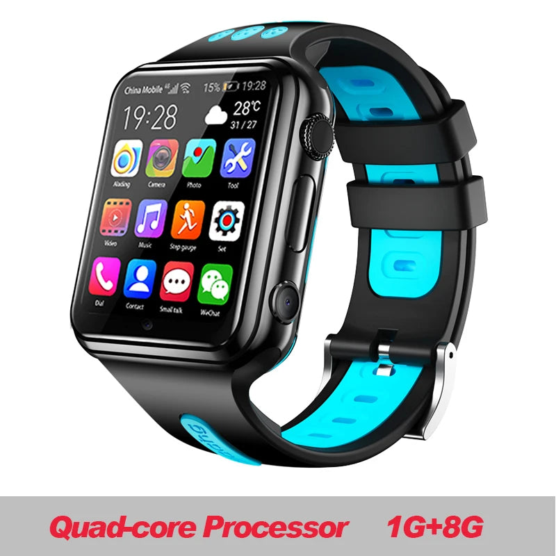 H1/W5 4G GPS Wifi location Student/Kids Smart Watch Phone android system clock app install Bluetooth Smartwatch 4G SIM Card Gift Oasis Select W5 8G black blue Add 32G TF Card