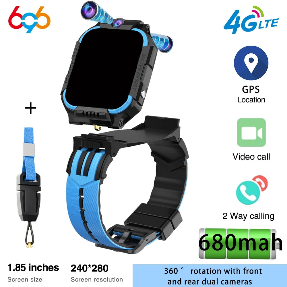 Boy Girl Bracelet Video Call Camera Kids Smartwatch Students 4G SIM Card Children's Smart Watches GPS Waterproof Voice Assistant Oasis Select