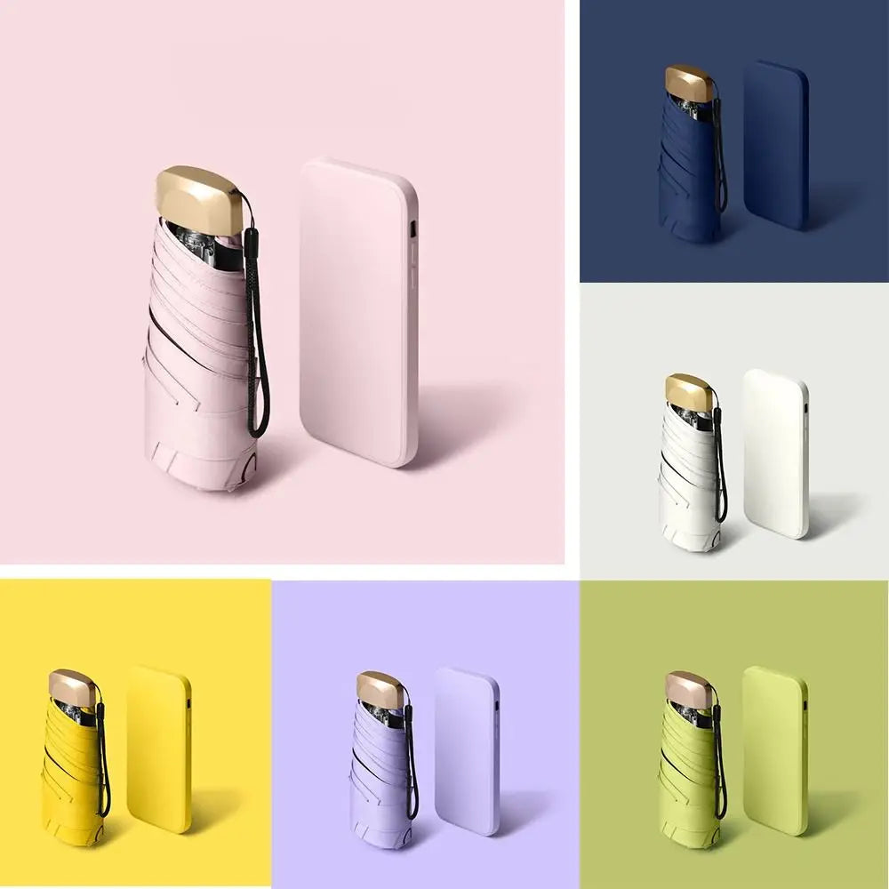 Fashion Ultraviolet Protection Parasol Small Pocket Folding Rain Umbrella Wind Resistant Mini Sun Umbrella Outdoor Oasis Select