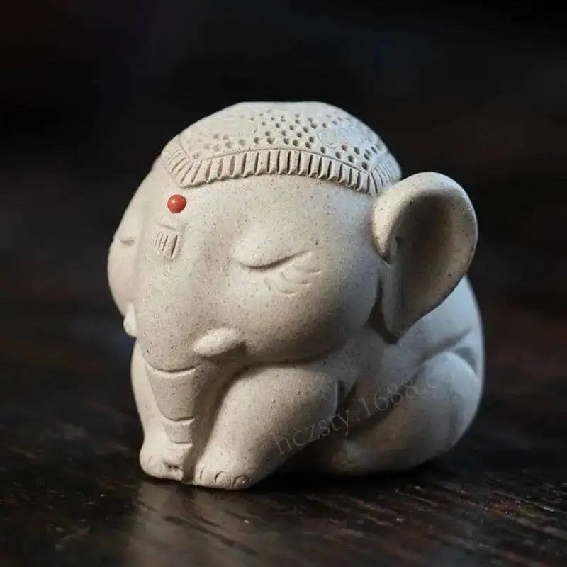 Zisha Tea Pet Tai Ping Object Elephant Small Ornament Handmade Tea Set Tea Player Home Decoration Accessories Oasis Select