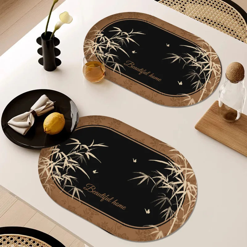 French Waterproof Leather Placemat Grease-proof Washless Placemat Dishes Scalder-proof Thermal Insulation Mat Western Placemat Oasis Select F1 30 x 50cm