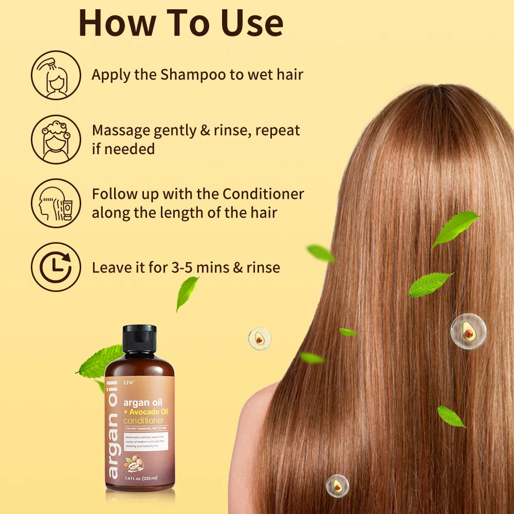 EJW Renewing + Argan Oil of Morocco Conditioner, Repair Conditioner & Argan Oil Helps Strengthen & Repair Dry, Damaged Hair Oasis Select