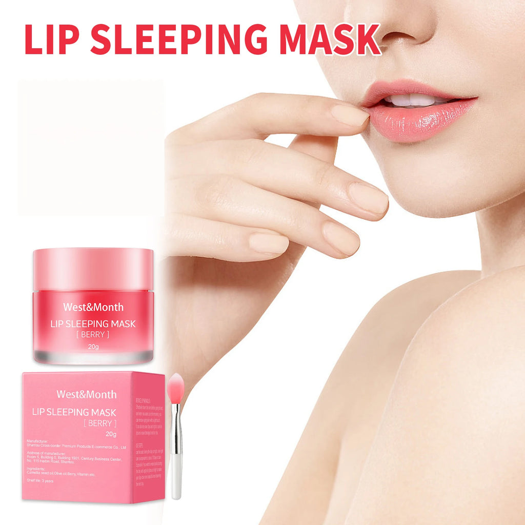 WEST MONTH Berry Lip Sleeping Mask – Moisturizing Lip Balm 20g Lip Sleeping Mask Oasis Select