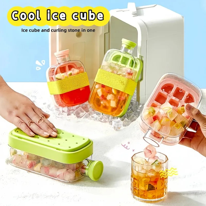2-in-1 Portable Ice Cube Cup with Straw Quick Release Food-Grade Material for Juice Drinks Cocktails Whiskey Plastic Straw Cup Oasis Select