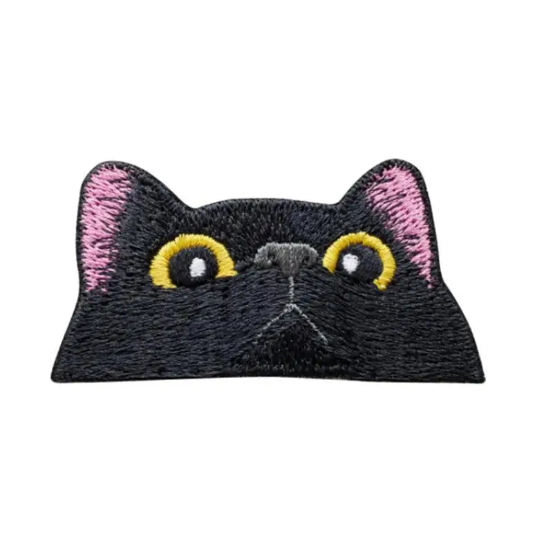 Cute Lovely Black Cat Patch – Peeping & Crying Cat Embroidered Patch Kitten Iron-on Sew For Clothing, Bags, Accessories Oasis Select A