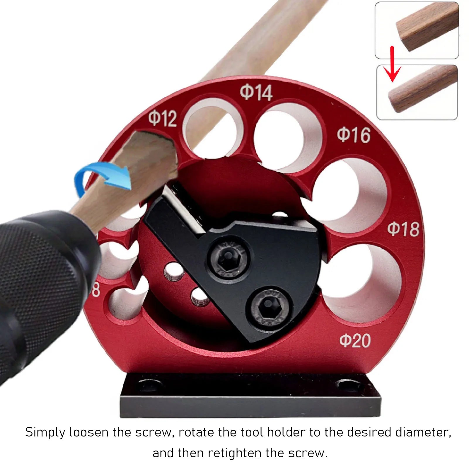Dowel Cutter Easy To Operate Aluminum Alloy Body Dowel Maker 8 To 20mm High Accuracy Cemented Carbide Blade for Woodworking Oasis Select