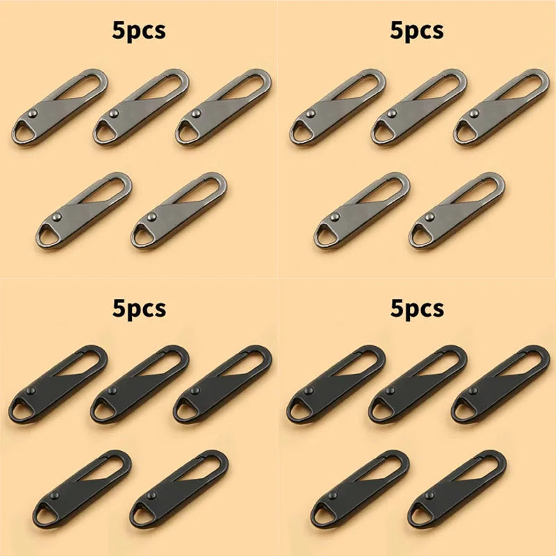 5/10/15/20pcs Universal Replacement Zipper Slider Metal Alloy Removal Zipper Puller Luggage Bag Zip Head DIY Craft Sewing Tool Oasis Select 20pcs mix 1