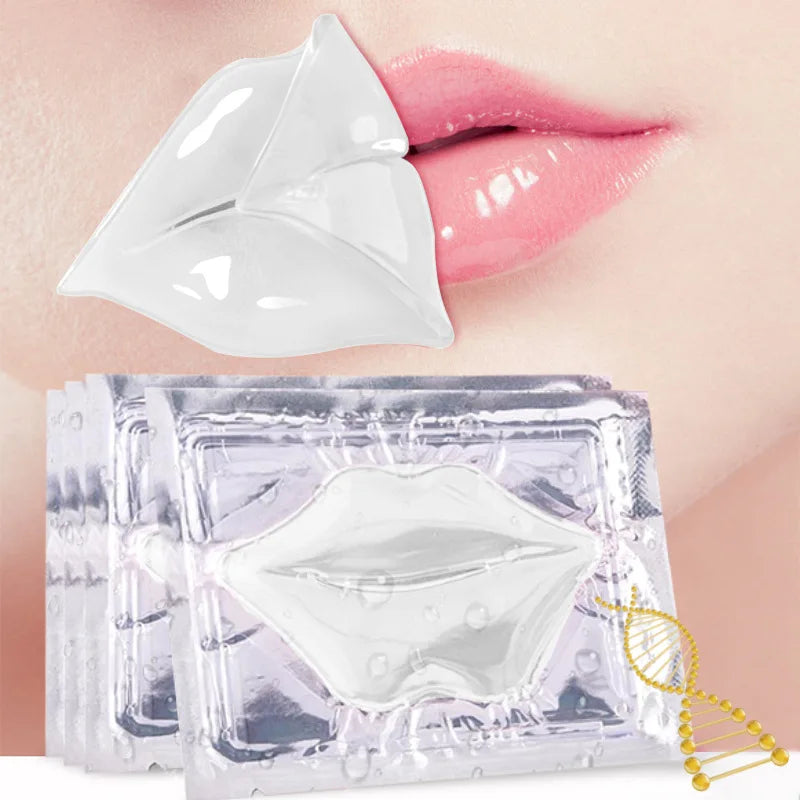 BIOAOUA Crystal Collagen Lip Mask – 5pc Plumping Lip Patches Collagen Lip Mask Oasis Select White