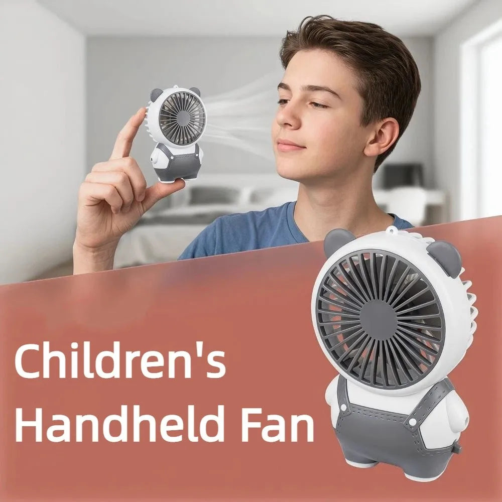 Bear Shape Desktop Mini Fan USB Rechargeable Portable Children's Handheld Fan Lightweight Quiet Operation Small Electric Fan Oasis Select