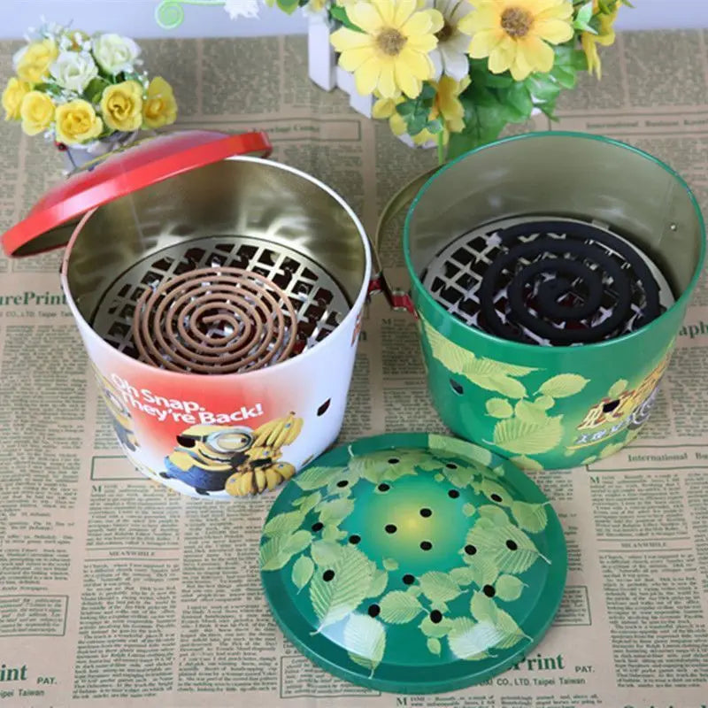 Home with Lid Anti-heat Mosquito Incense Bucket - Great Outdoor Camping Tool with Lid for Carrying Random colors Oasis Select 2 random colors