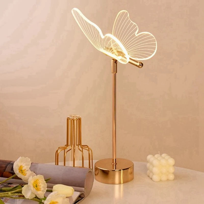 WISH Butterfly Table Lamp USB 1800 Mah Rechargeable Ambiance Night Lights 3 Color Light Changing LED Desk Lights Oasis Select