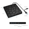 GGBEE USB 3.0 & Type-C External DVD CD Burner Drive External Optical Drive Oasis Select Black