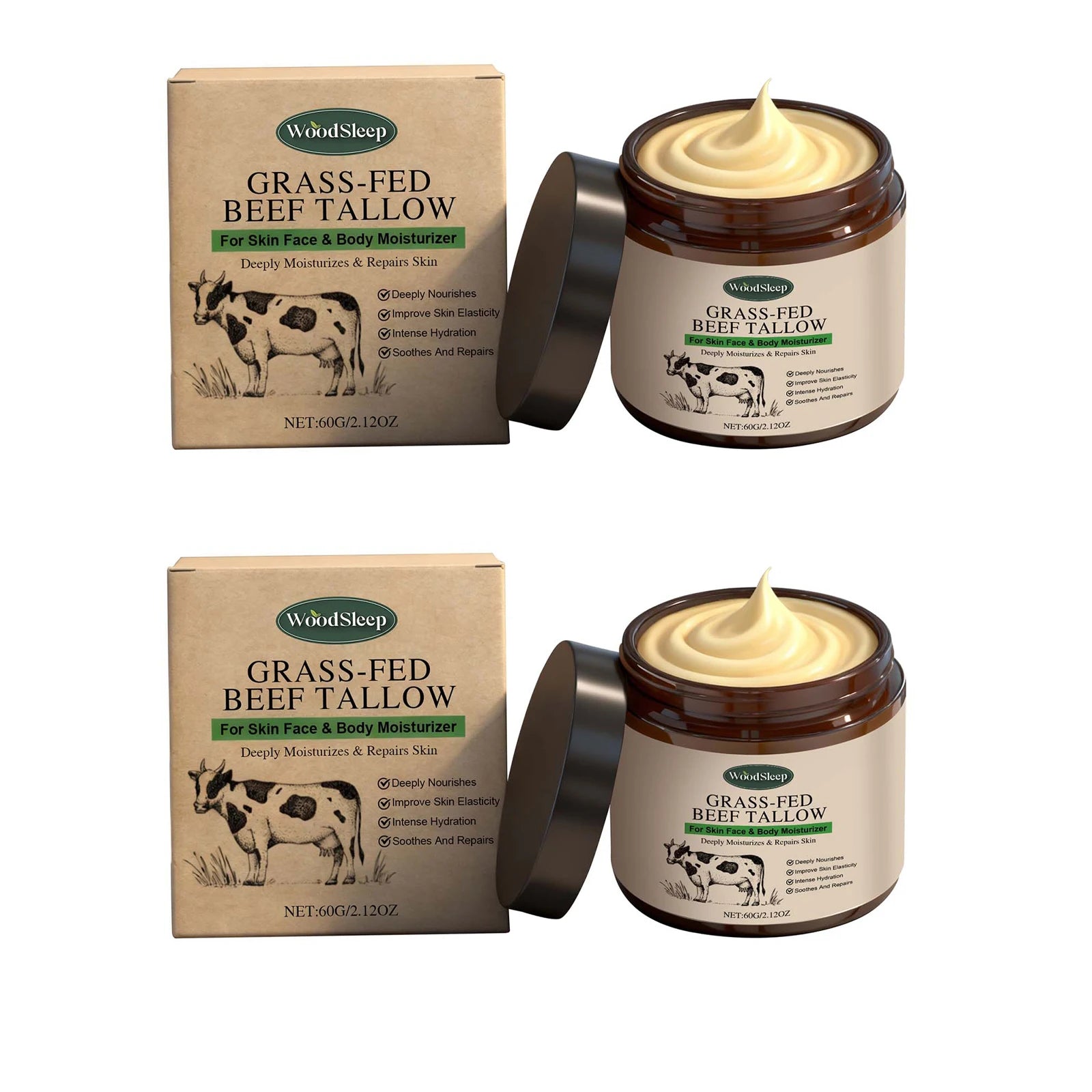 WOODSLEEP Tallow Balm – Natural Whipped Face & Body Cream