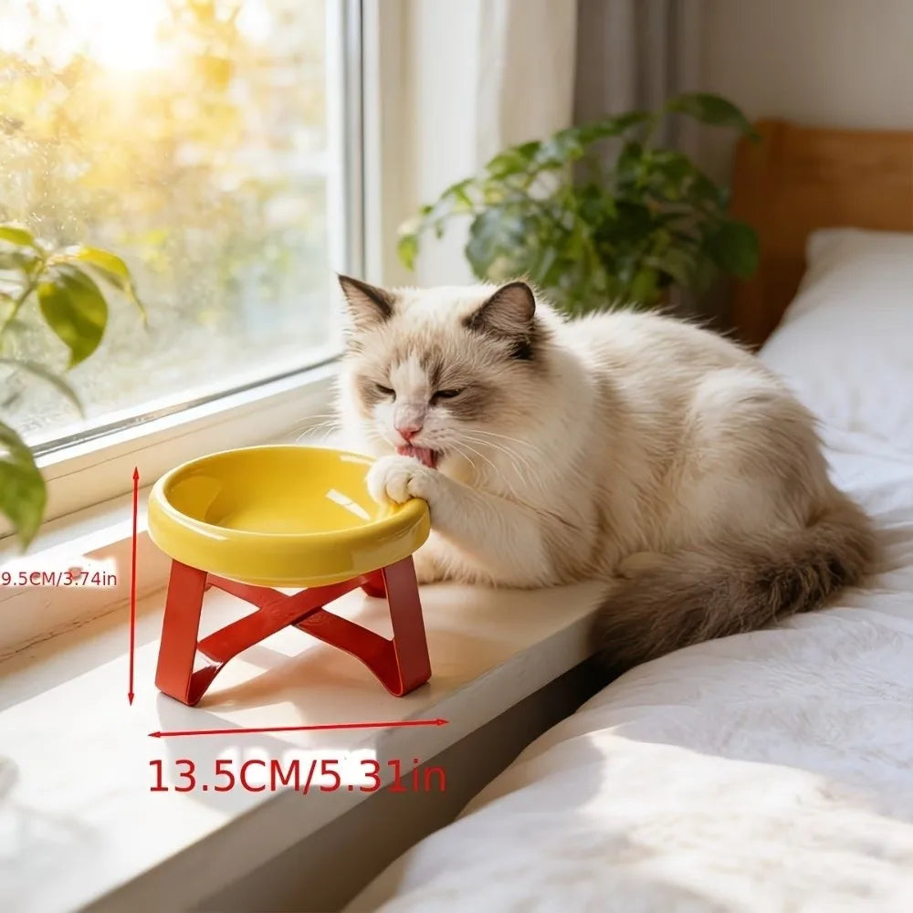 Elevated Cat Bowl – Anti-Spill Raised Pet Food Bowl