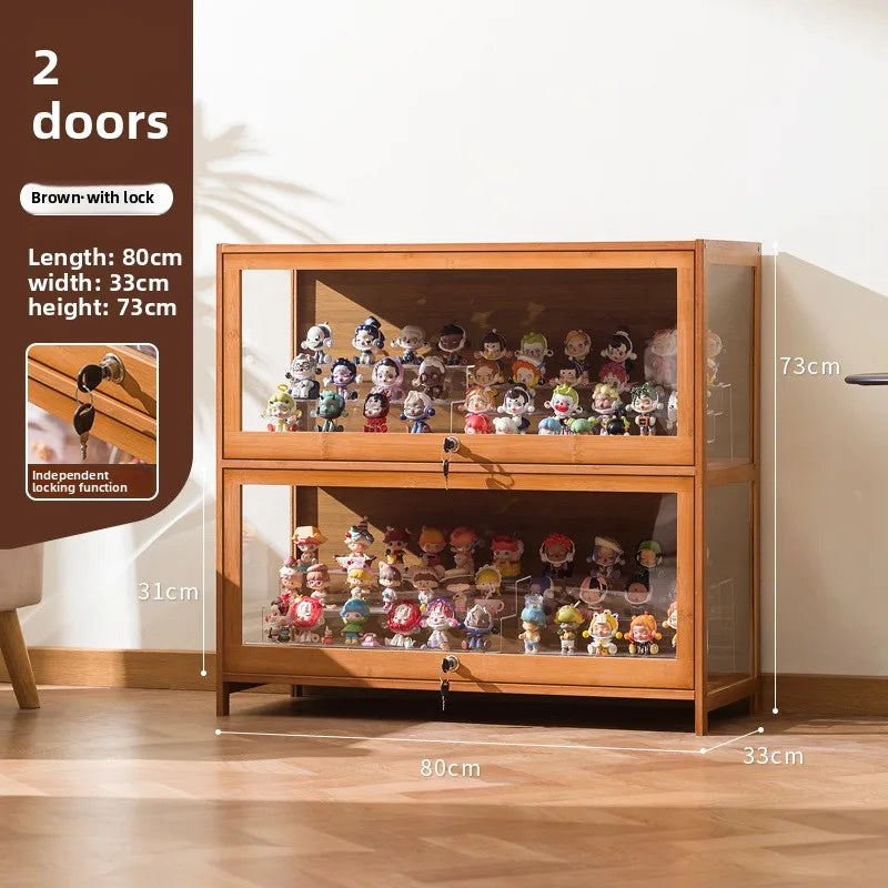 Figure display cabinet with lock acrylic display stand transparent dustproof model building block ornament shelf display box Oasis Select Second floor 80 long