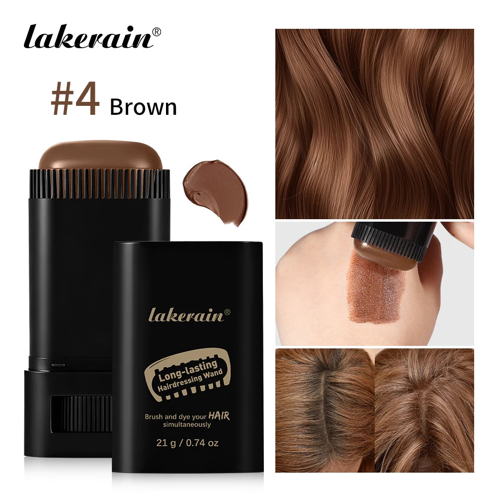 Long-lasting Hairdressing Wand Quickly Cover White Hair Sweat Resistant Waterproof Smooth Cream Texture Comb & Dye in One Design Oasis Select