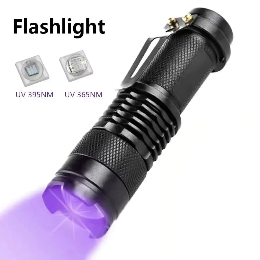 Wavelength Violet Flashlight UV LED Portable Flashlight 395nm Black Light Pet Urine Scorpion Feminine Hygiene Detector Torch Oasis Select