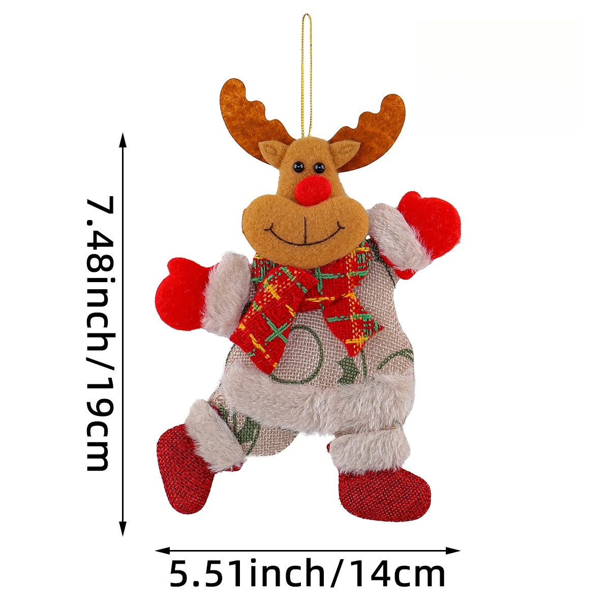 Christmas Dancing Old Man Snowman Small Figurine Pendant, Holiday Christmas Tree Doll Decoration and Arrangement Pendant Oasis Select G1-21 deer