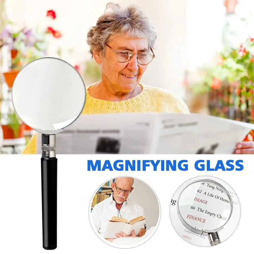 10X Handheld Magnifying Glass – Clear Lens & Non-Slip Handle