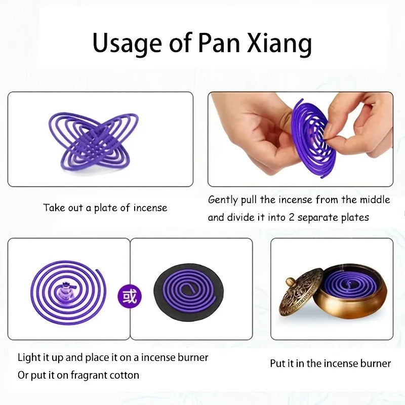 Mixed Fragrance Incense Sticks Spiral Shape Coil Incense Lemon Rose Jasmine Lavender Orange, 3-4 Hours Burn Time, Mild Fragrance Oasis Select