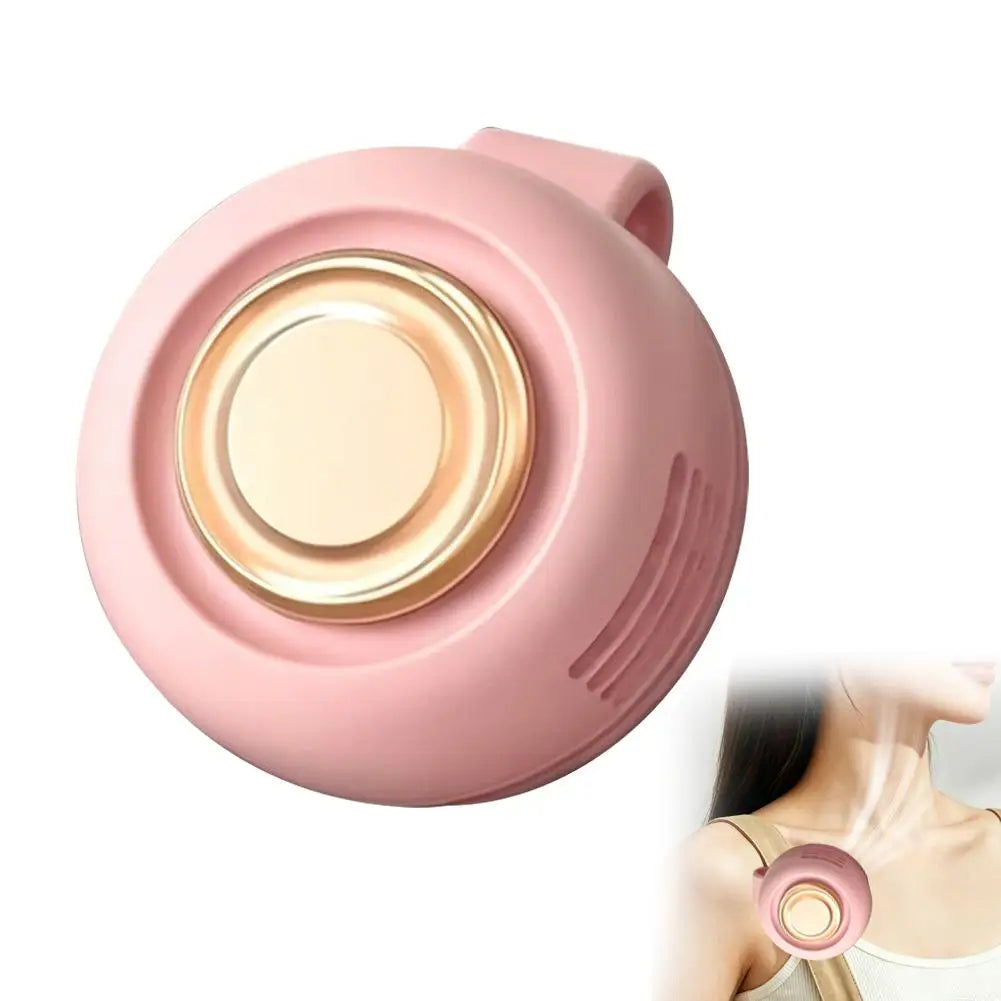 Mini Clip On Fan Portable Waist Hanging Neck Fans Hands Free USB Personal Air Cooler Wearable Pocket Fan for Travel Camping Oasis Select pink