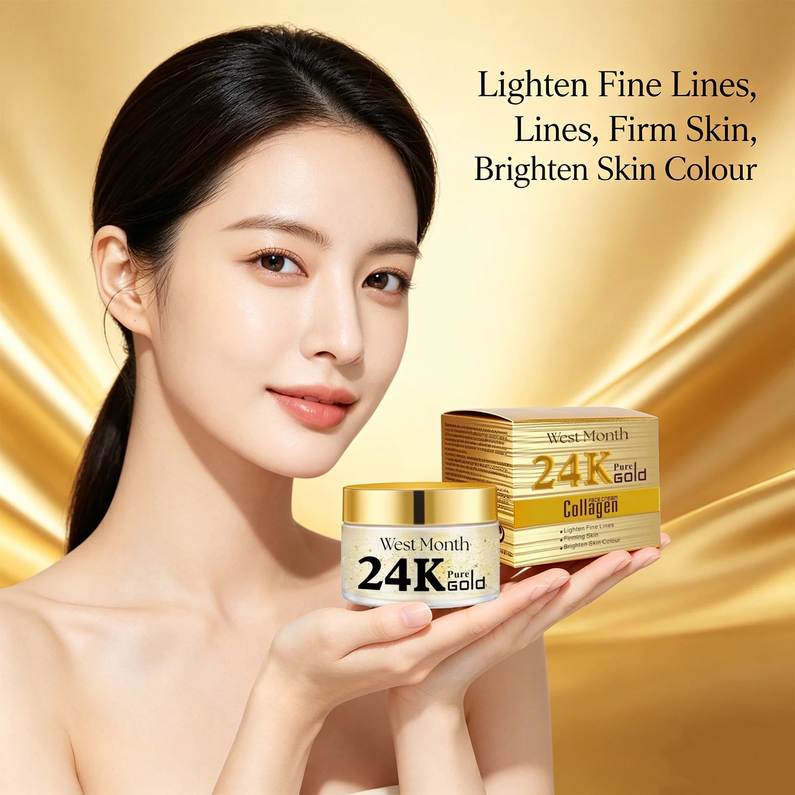 24k Collagen Face Cream Fade Fine Lines Moisturizing Brightening Hydrating Smoothing Nourishes Firming Lifting Face Skin Care Oasis Select