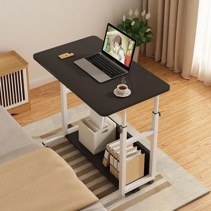 Multi-functional Household GoodsBedside Table Movable Lifting Computer Table Desk Bedroom Home Student Study Table Oasis Select Black-2-80-50