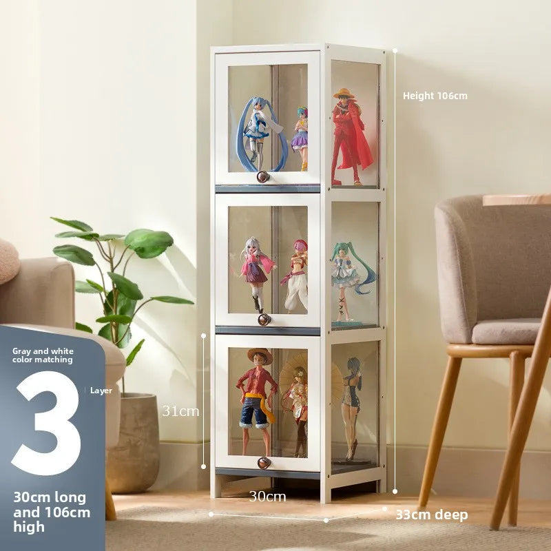 Figure display cabinet Floor-to-ceiling simple modern living room Layered shelves Household lockers Blind box display cabinet Oasis Select Three Doors 30