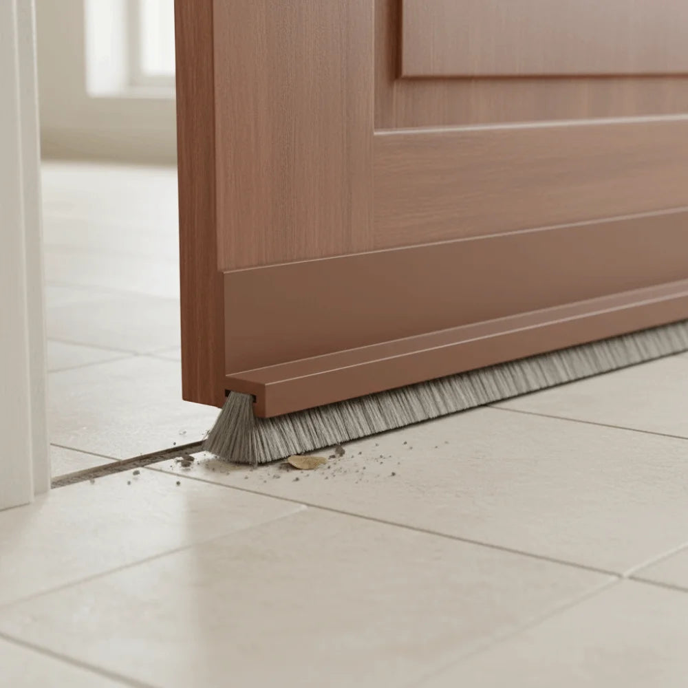 Professional PVC Door Draft Stopper Self Adhesive 100cm Brush Door Seal Brush Design Insect Prevention Weather Stripping Bedroom Oasis Select