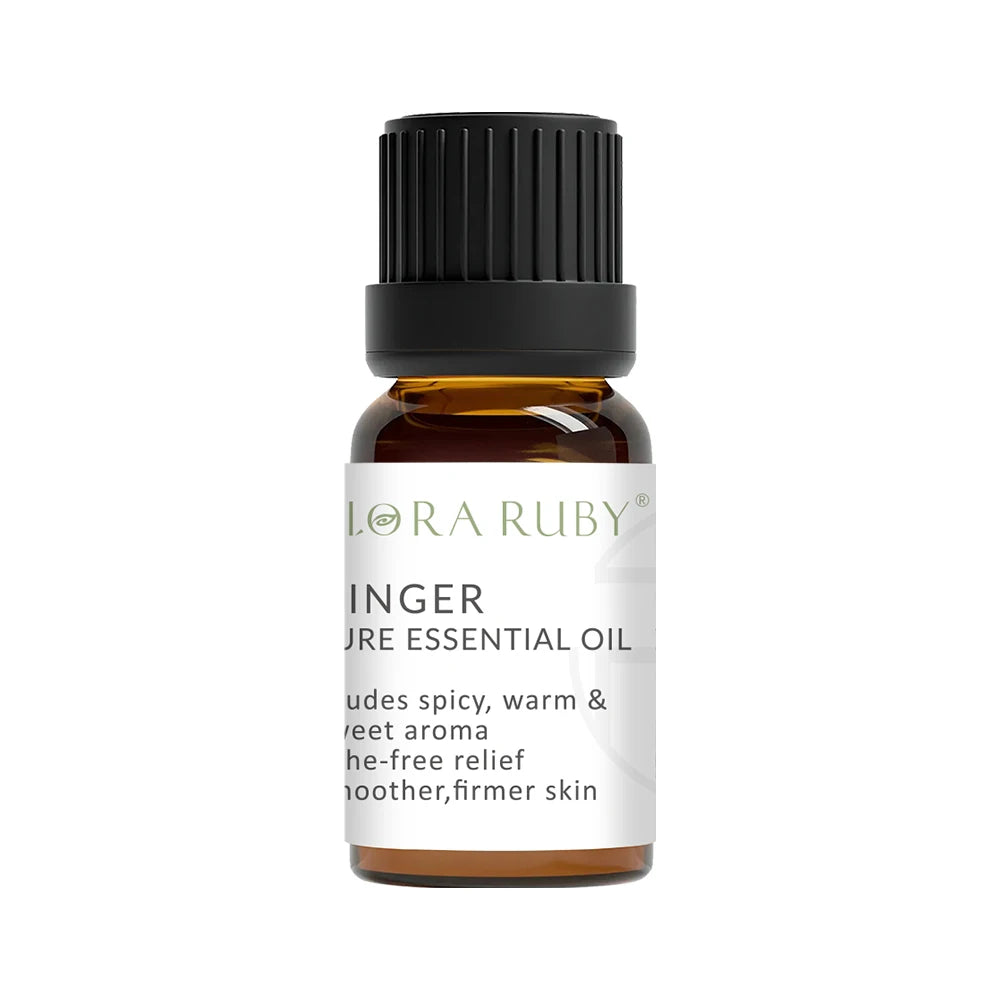 10ml Pure Natural Plant Essential Oil Lavender Jasmine Eucalyptus Rosemary， For Diffuser，Humidifier，Candle Making Oasis Select GINGER 10ml