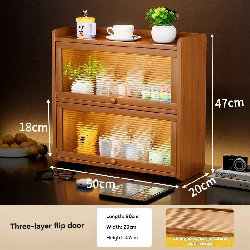 Kitchen countertop seasoning rack storage shelf, product sorting rack, layered multifunctional storage cabinet, dust-proof cabin Oasis Select 3 layers-50