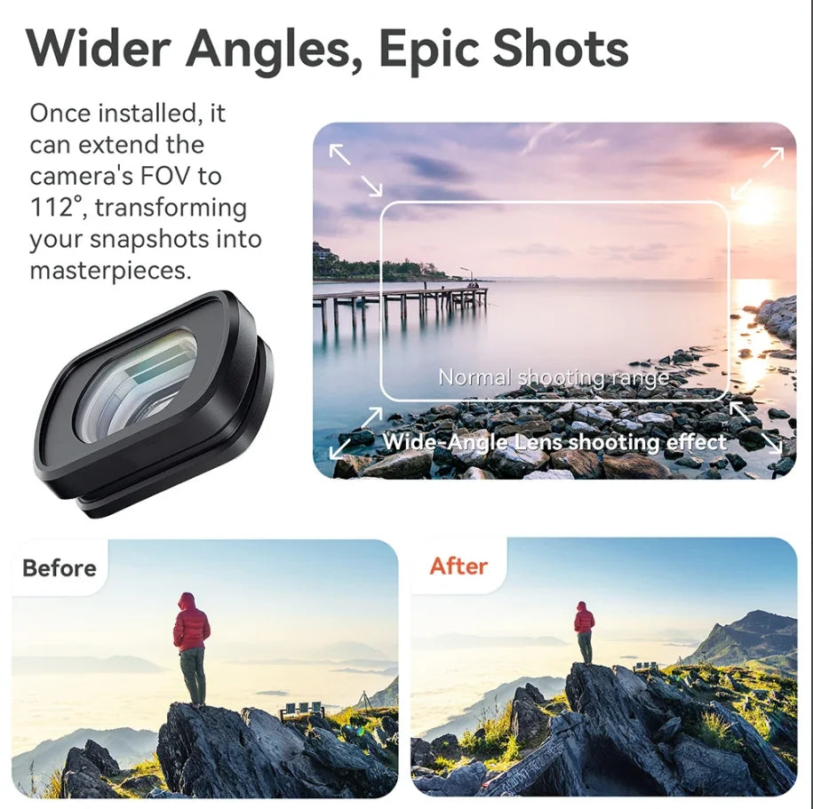 Magnetic Wide Angle & Macro Lens for DJI Osmo Pocket 3/4