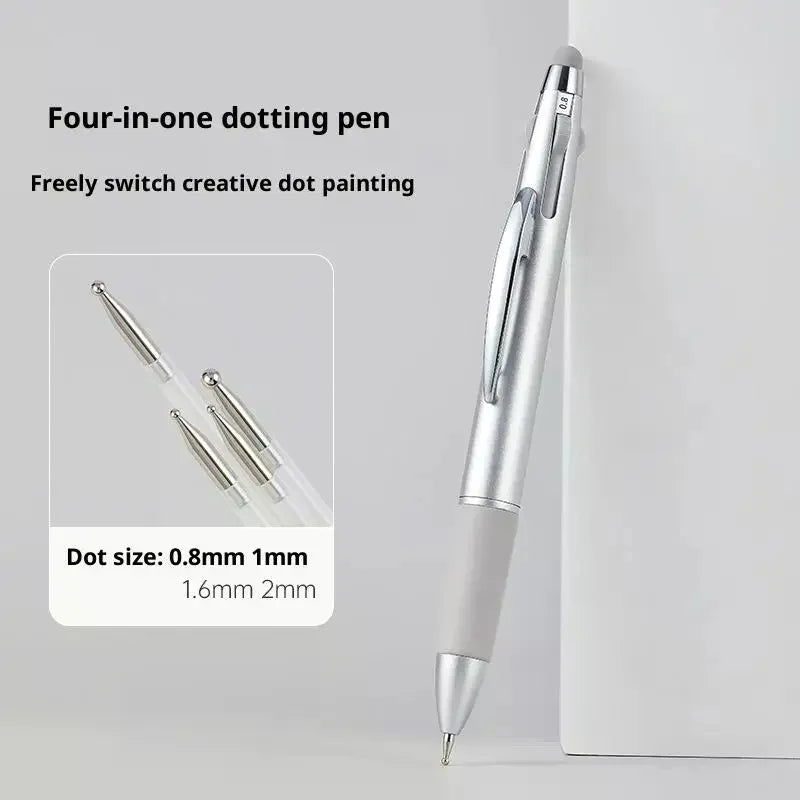 4-IN-1 Nail Dotting Pen Nail Art Dotting Tools in Ballpoint Pen Design Nail Art Tip Dot Paint Manicure Kit Oasis Select