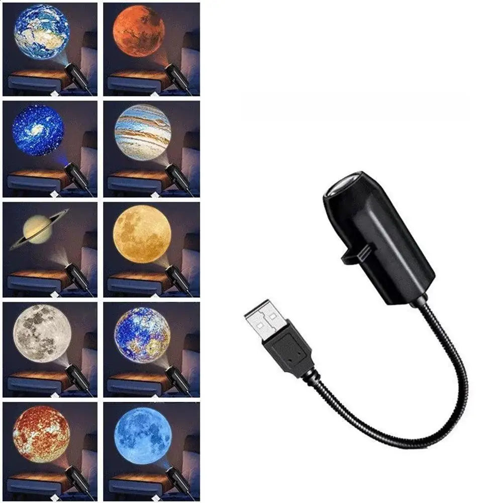 USB Plug-in Projection Lamp Planet Christmas Halloween Theme Replacement Light For Bedroom Ceiling Decor Oasis Select