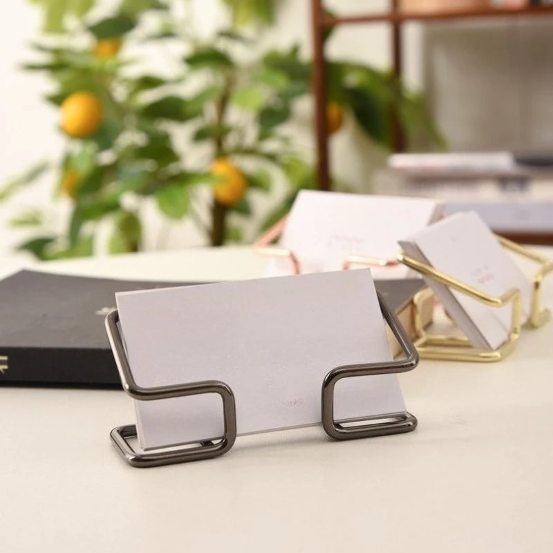 Metal Business Card Holder Display Rack Black Wire Desk Organizer For Office Home Desktop Storage Accessories Name Oasis Select Clear